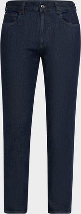 Canali Men & apos;s Dark-Wash Soft Touch Denim Jeans
