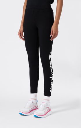 Champion Leggings CHAMPION, Damen, Gr. XXL (50/52), N-Gr, schwarz (nbk, ns), Obermaterial: 90% Baumwolle, 10% Elasthan, Hosen Leggings