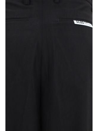 GCDS Wide-Leg Tailored Viscose Trousers - Black