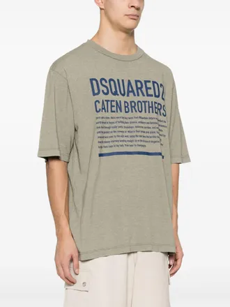 Dsquared2 Logo-Print T-Shirt - Olive Green