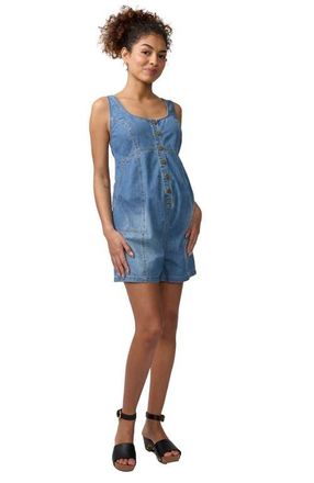 Ingrid & Isabel Sleeveless Soft Denim Romper in Medium Wash at Nordstrom, Size X-Small