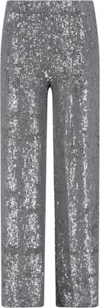 P.A.R.O.S.H. Pantaloni dritti con paillettes - Argento