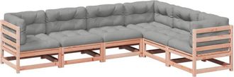 vidaXL Set De Sof&aacute;s Jard&iacute;n 6 Pzas Con Cojines Madera Abeto Douglas Vidaxl