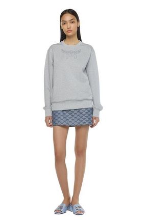 MCM Laurel Logo Ponte Sweatshirt in Grey at Nordstrom, Size X-Small It