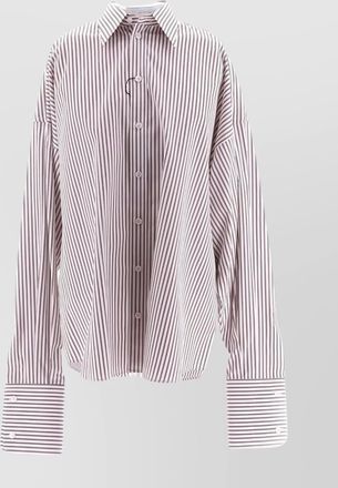 Dolce & Gabbana striped embroidered poplin oversized shirt