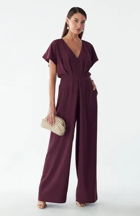 BWLDR Azeliah Jumpsuit in Wine at Nordstrom, Size 2