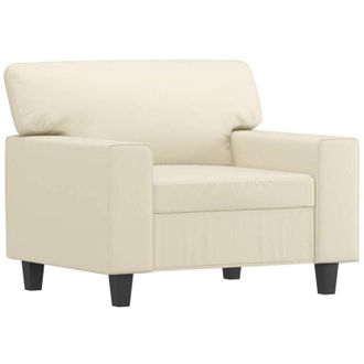 vidaXL Sill&oacute;n Cuero Sint&eacute;tico Crema 60 Cm Vidaxl