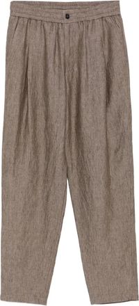 Giorgio Armani pleated elasticated-waist trousers - Brown
