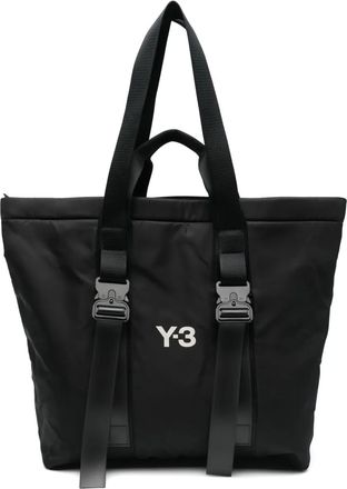 Yohji Yamamoto Borsa tote con stampa - Nero