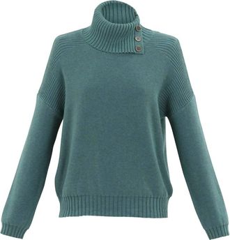 Marble Scotland Womens Relaxed Cotton Sweater In Seafoam