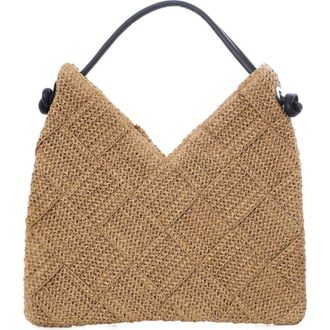 Adornia Raffia Hobo Shoulder Bag in Brown at Nordstrom Rack