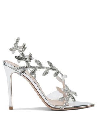 Gianvito Rossi Crystal Flavia 105mm Sandals Silver