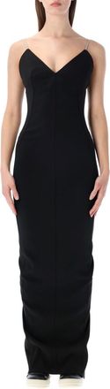 Rick Owens Black V-Neck Maxi Dress
