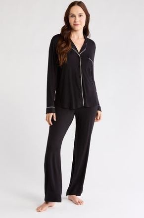 Nordstrom Rack Tranquility Long Sleeve Shirt & Pants Pajamas in Black at Nordstrom Rack, Size Xx-Small