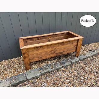 Charles Taylor Trading Multi Pack of 3 - Extra Large Trough - Minimal Assembly Required in Light Brown