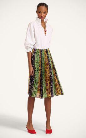 La DoubleJ Supremes Skirt Plac&eacute;e in Honeysuckle Tricolor Plac&eacute;e at Nordstrom, Size Large