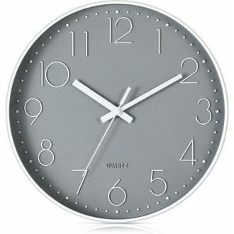OEM Reloj De Pared Moderno De Cuarzo Silencioso De 30 Cm Con N&uacute;meros Ar&aacute;bigos, Sin Marca De Verificaci&oacute;n, Accesorios De Decoraci&oacute;n Para El Hogar (gris) - 