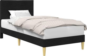 vidaXL Estructura De Cama Con Cabecera Negro 100 X 200 Cm Tela Vidaxl