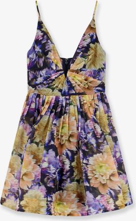 Zimmermann Vestito Luna in misto seta e lino con stampa floreale all-over - ZIMMERMANN - gender_Woman