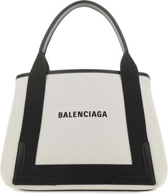 Balenciaga small Navy Cabas tote bag - women - Cotton/Fabric - OS - Neutrals