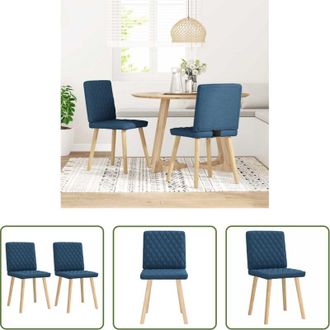 vidaXL vidaXL Sedie da pranzo in metallo - Sedie da Pranzo 2 pz Blu in Tessuto