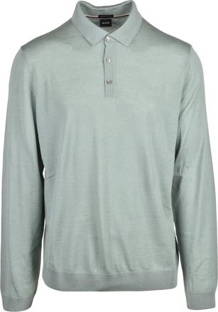 HUGO BOSS Polo van gebreide stof - Heren - Polos - Groen - L - Wol - Tops
