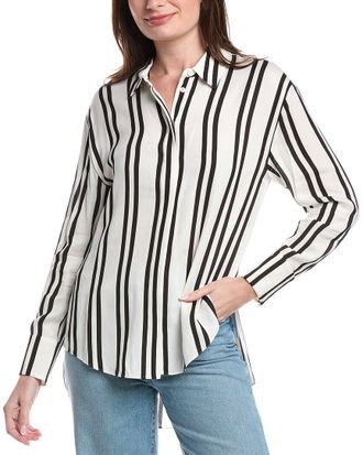 Alice & Olivia Alice + Olivia Dimitra Oversized High-Low Shirt