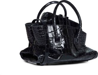 The Attico Womens Top Handle Bag La Passeggiata Mini Black Calf Leather (bos Taurus) Handbags Hand