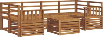 vidaXL Conjunto De Sof&aacute;s De Exterior 7 Uds. Natural Vidaxl