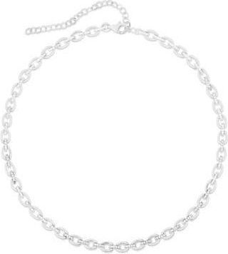 Sphera Milano Cubic Zirconia Oval Chain Choker Necklace in Silver at Nordstrom Rack