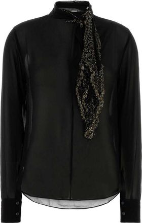 Isabel Marant Black Tie Fastening Long Sleeves Top