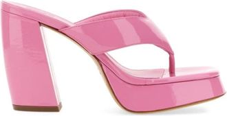 Gia Borghini Heeled Mules - Dames - Muiltjes - Roze - 37 EU - Leer - Schoenen