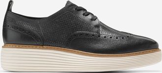 Cole Haan Womens &Oslash;riginal Grand Platform Wingtip Oxford Shoes - Black Size 10.5