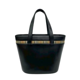 Burberry Pre-owned Calf Leather Tote Bag - Dames - Vintage Handtas - Zwart - ONE Size - Leer - Vintage