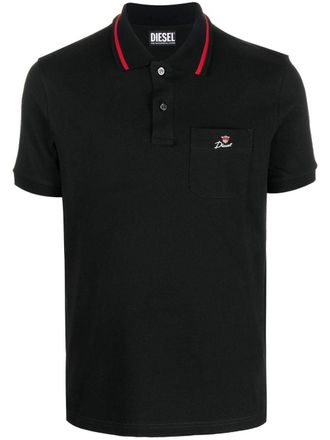 Diesel Polo con ricamo - Nero