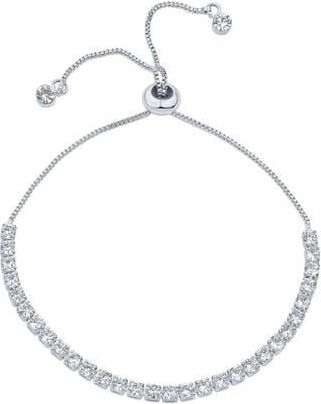 Kenneth Jay Lane Cubic Zirconia Slider Bead Bracelet in Clear/silver at Nordstrom Rack