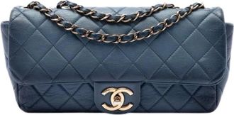 Chanel Pre-owned Vintage Schoudertas - Dames - Vintage Schoudertas - Blauw - ONE Size - Leer - Vintage