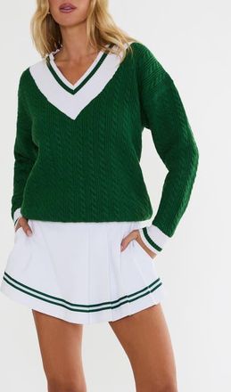 Beach Riot Montana Cable Stitch Sweater in Putting Green at Nordstrom, Size X-Large