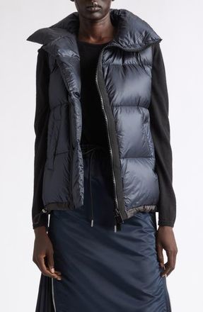 sacai Asymmetric Down Puffer Vest in Dark Navy at Nordstrom, Size 1