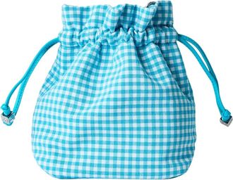Ganni Bou Checked Pouch - - Bags - Donna - Blu - ONE SIZE