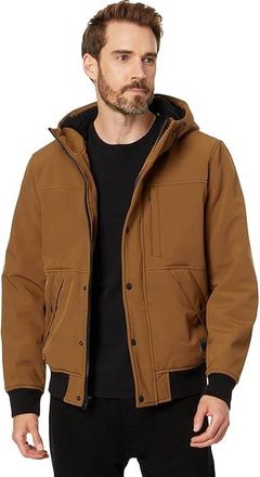 Levis hot Mens Full Zip Shirt Jacket Size 3XL Tan Warm Faux Fur Lining Jersey Hood