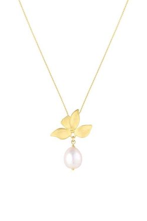Set & Stones Maeve Pearl Necklace in Gold /White at Nordstrom, Size 18