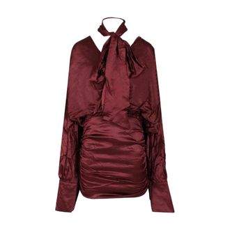 Rotate Silk Dress - female - ROTATE Birger Christensen - Party Dresses - Red - S - Dresses