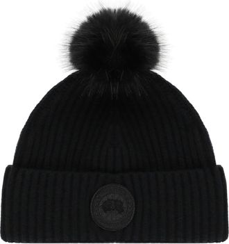 Canada Goose Gorro con pomp&oacute;n de mezcla de cachemira - Accessories - Mujer - Negro - ONE SIZE