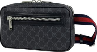 Gucci Black Coated Canvas Leather Fanny Pack Sling Bag (Pre-Owned)