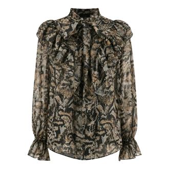 Actualee Blusa con volantes efecto serpiente - Blouses & Shirts - Mujer - Multicolor - XS