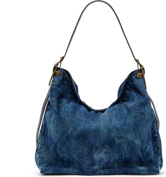 Diesel D-Line-Denim hobo bag - Shoulder Bags - Woman - Blue