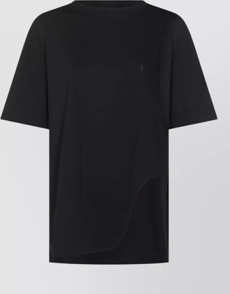 The Attico asymmetric hem short sleeve top design
