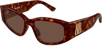Balenciaga BB0475S Asian Fit 002 Womens Sunglasses Tortoiseshell Size 56