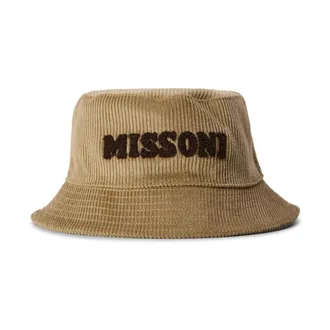 Missoni Cord Logo Bucket Hat - male - Missoni - Accessories - Beige - ONE SIZE - Accessories